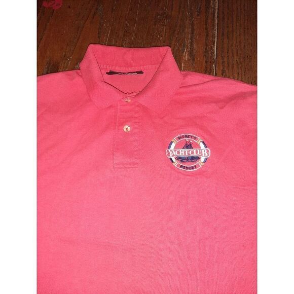 GUC XL Red Disney Yacht Club Resort Short Sleeve Polo Casual Shirt - Picture 2 of 4